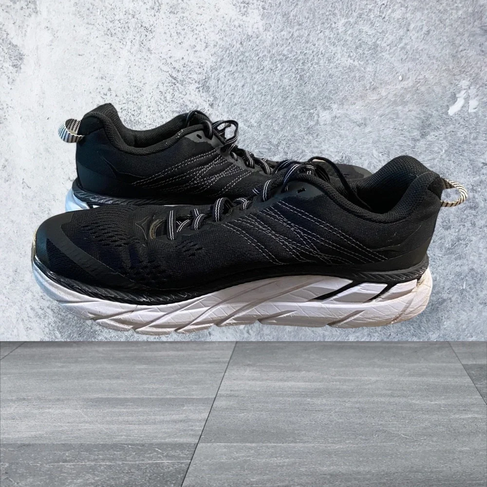 Hoka One One Clifton 6 Black White Women Running Shoes 1102873 BWHT Size 7.5 - Picture 14 of 16